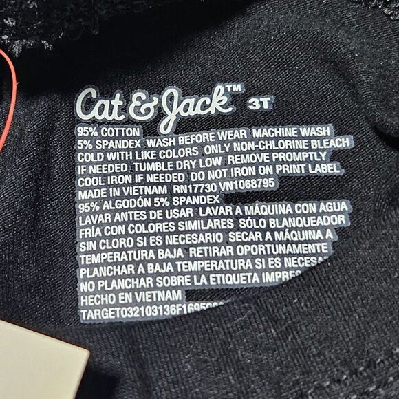 Cat & Jack Black Legging Pants Toddler Girls Size 3 T Adaptive Design High Rise - Picture 5 of 5